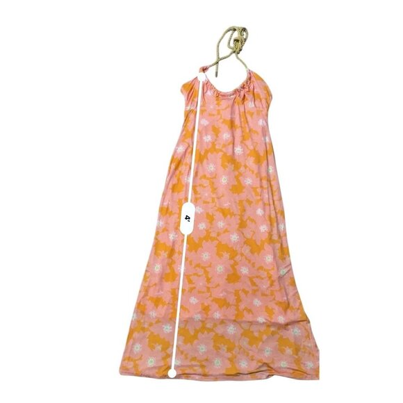 Alexia Admor Orange Floral Halter Maxi Dress W/ Rope Detail Womens M - Picture 5 of 9